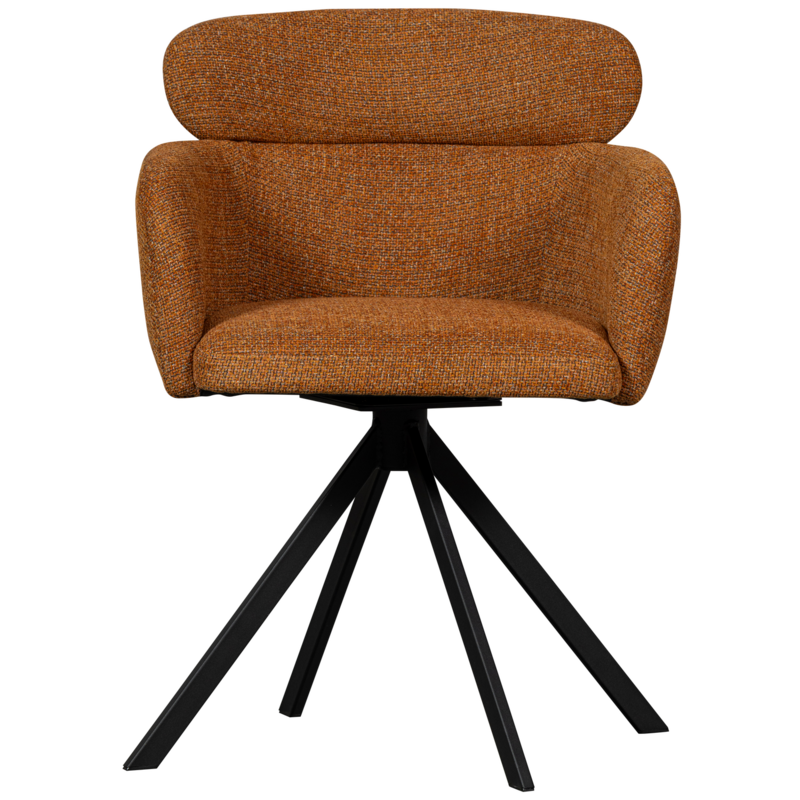 WOOOD-collectie FENNE DRAAIBARE EETKAMERSTOEL GEWEVEN STOF GINGER (set of 2)