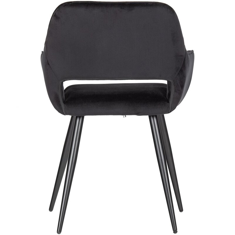 WOOOD-collectie JELLE STOEL VELVET ZWART - SET VAN 2