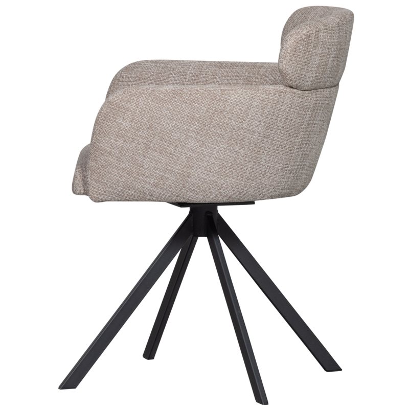 WOOOD-collectie FENNE DRAAIBARE EETKAMERSTOEL GEWEVEN STOF NATUREL (set of 2)