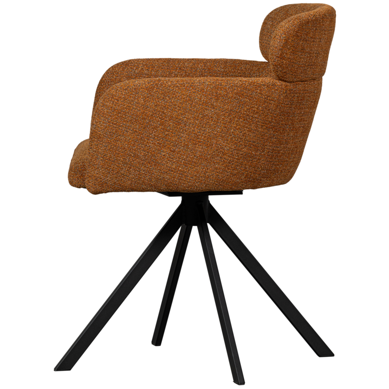 WOOOD-collectie FENNE DRAAIBARE EETKAMERSTOEL GEWEVEN STOF GINGER (set of 2)