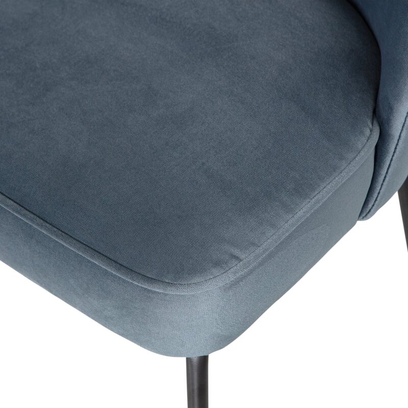 WOOOD-collectie VOGUE EETKAMERSTOEL VELVET BLAUW (set of 2)
