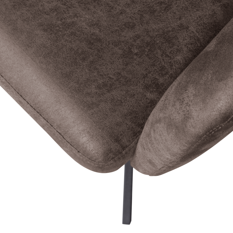 WOOOD-collectie FENNE DRAAIBARE EETKAMERSTOEL LEERLOOK ZWART/GRIJS (set of 2)