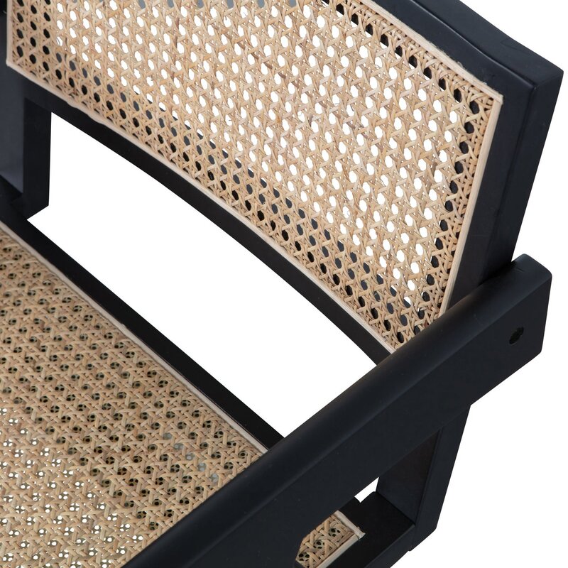 WOOOD-collectie GUNN EETKAMERSTOEL RATTAN/HOUT ZWART