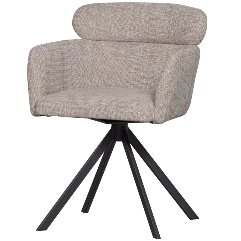 WOOOD-collectie FENNE DRAAIBARE EETKAMERSTOEL GEWEVEN STOF NATUREL (set of 2)