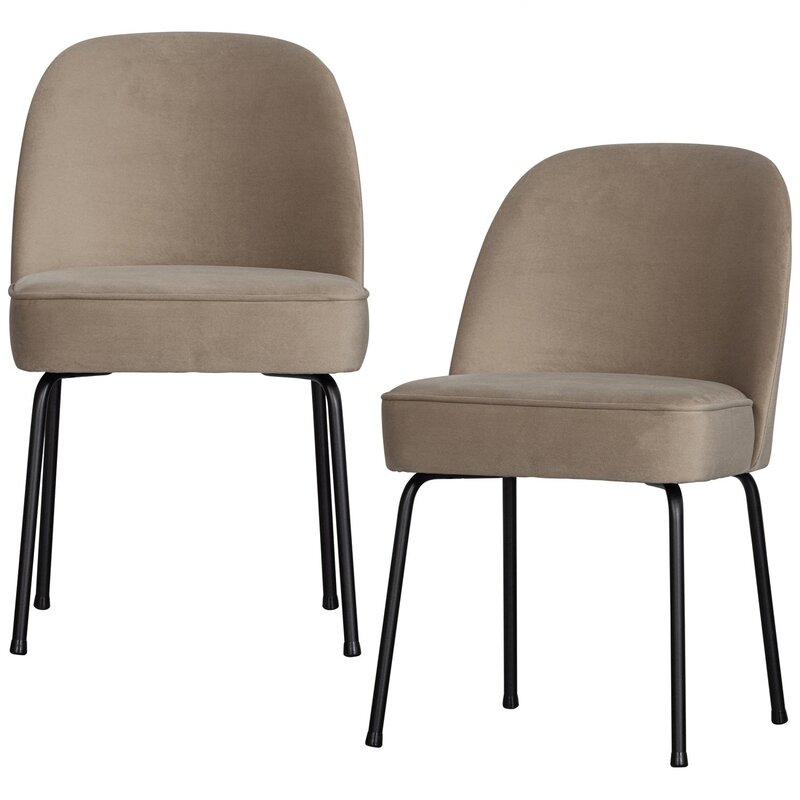 WOOOD-collectie VOGUE EETKAMERSTOEL VELVET KHAKI (set of 2)