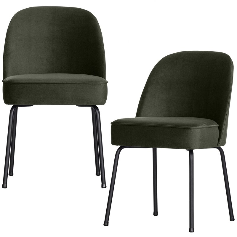 WOOOD-collectie VOGUE EETKAMERSTOEL VELVET DONKERGROEN (set of 2)