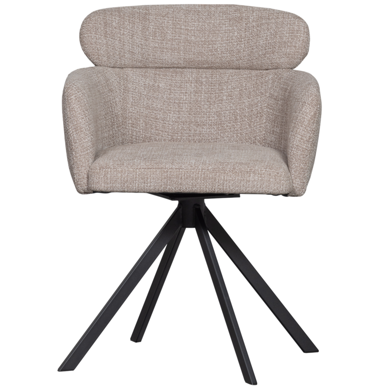 WOOOD-collectie FENNE DRAAIBARE EETKAMERSTOEL GEWEVEN STOF NATUREL (set of 2)