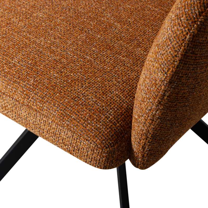 WOOOD-collectie FENNE DRAAIBARE EETKAMERSTOEL GEWEVEN STOF GINGER (set of 2)