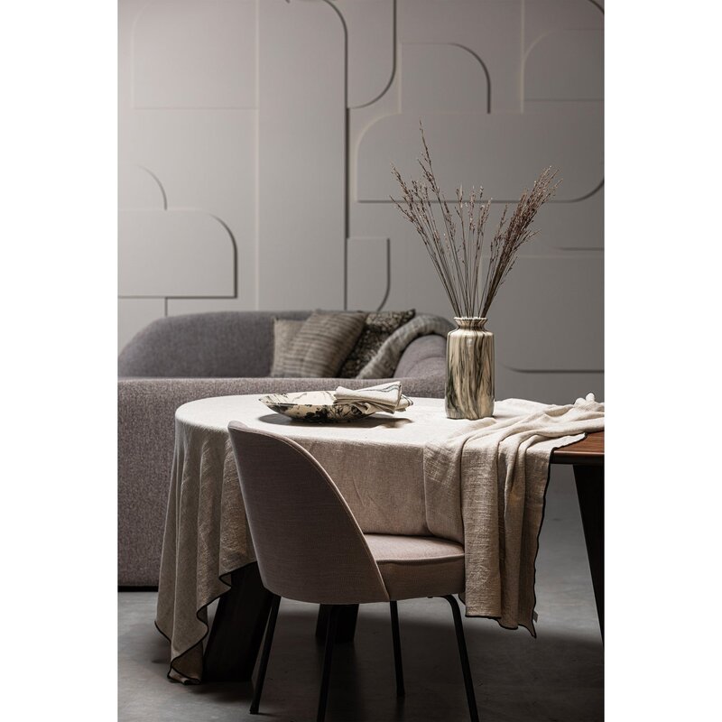WOOOD-collectie VOGUE EETKAMERSTOEL GEWEVEN STOF ZAND (set of 2)