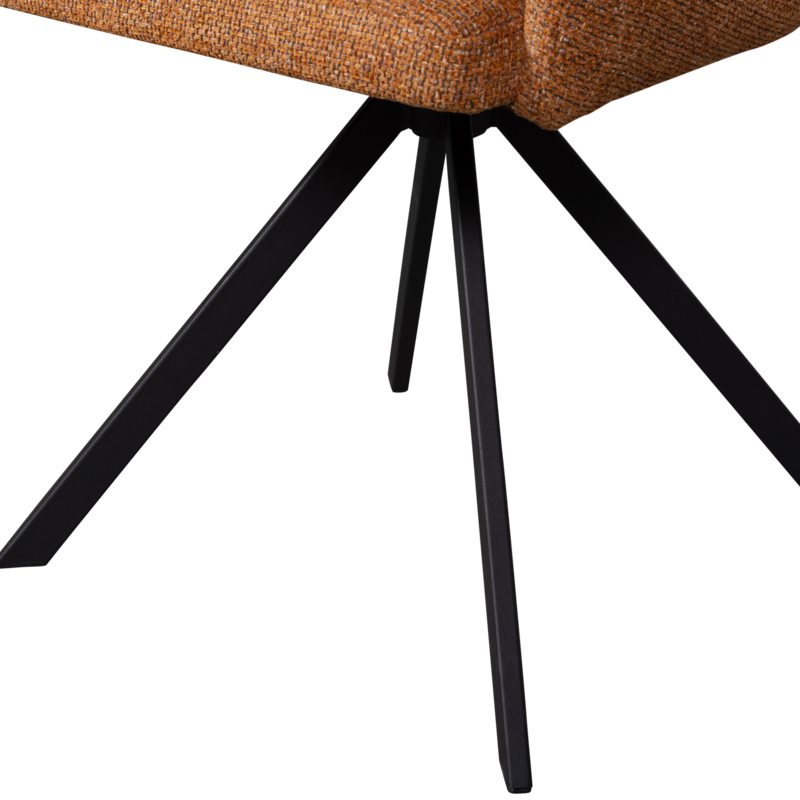 WOOOD-collectie FENNE DRAAIBARE EETKAMERSTOEL GEWEVEN STOF GINGER (set of 2)