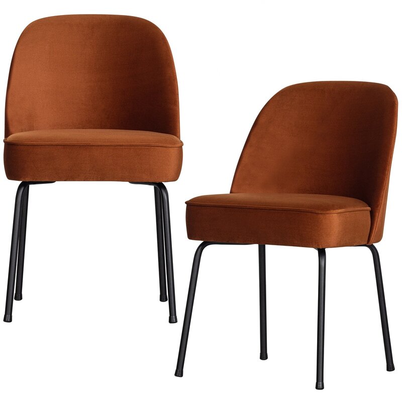 WOOOD-collectie VOGUE EETKAMERSTOEL VELVET ROEST (set of 2)