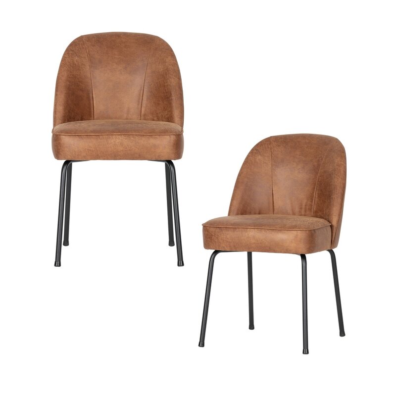 WOOOD-collectie VOGUE EETKAMERSTOEL ECOLEER COGNAC (set of 2)