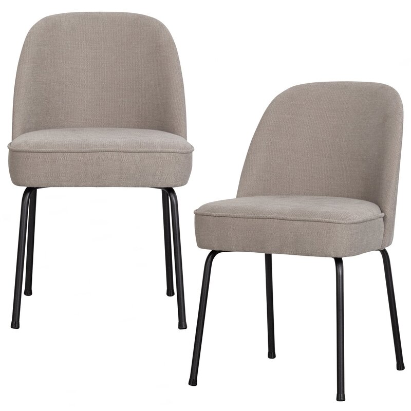 WOOOD-collectie VOGUE EETKAMERSTOEL GEWEVEN STOF ZAND (set of 2)