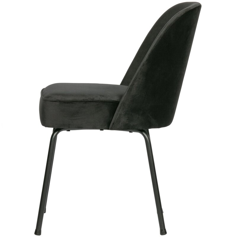 WOOOD-collectie VOGUE EETKAMERSTOEL VELVET ZWART (set of 2)