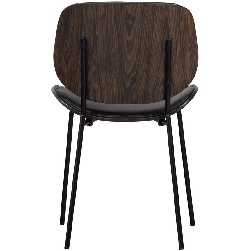WOOOD-collectie CLOSE IN EETKAMERSTOEL LEERLOOK/MULTIPLEX ZWART (set of 2)