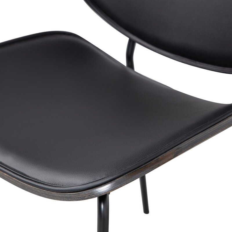 WOOOD-collectie CLOSE IN EETKAMERSTOEL LEERLOOK/MULTIPLEX ZWART (set of 2)