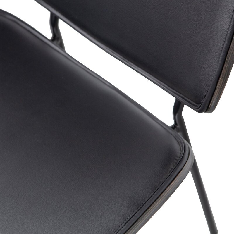 WOOOD-collectie CLOSE IN EETKAMERSTOEL LEERLOOK/MULTIPLEX ZWART (set of 2)