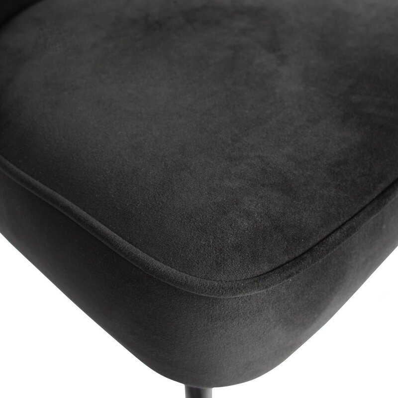WOOOD-collectie VOGUE EETKAMERSTOEL VELVET ZWART (set of 2)