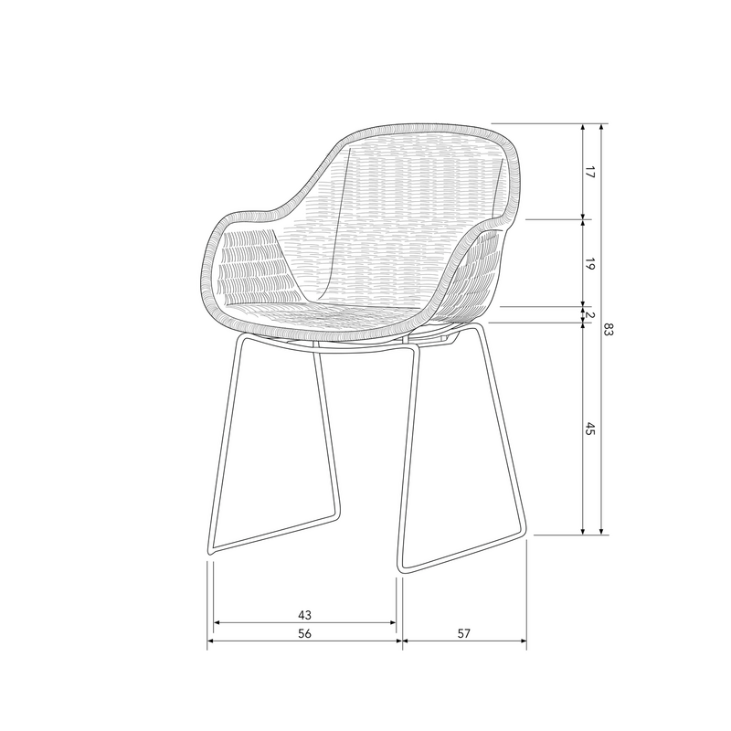 WOOOD-collectie WILLOW TUINSTOEL NATUREL (set of 2)
