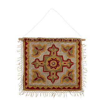 Bloomingville Mughal wanddecoratie rood katoen