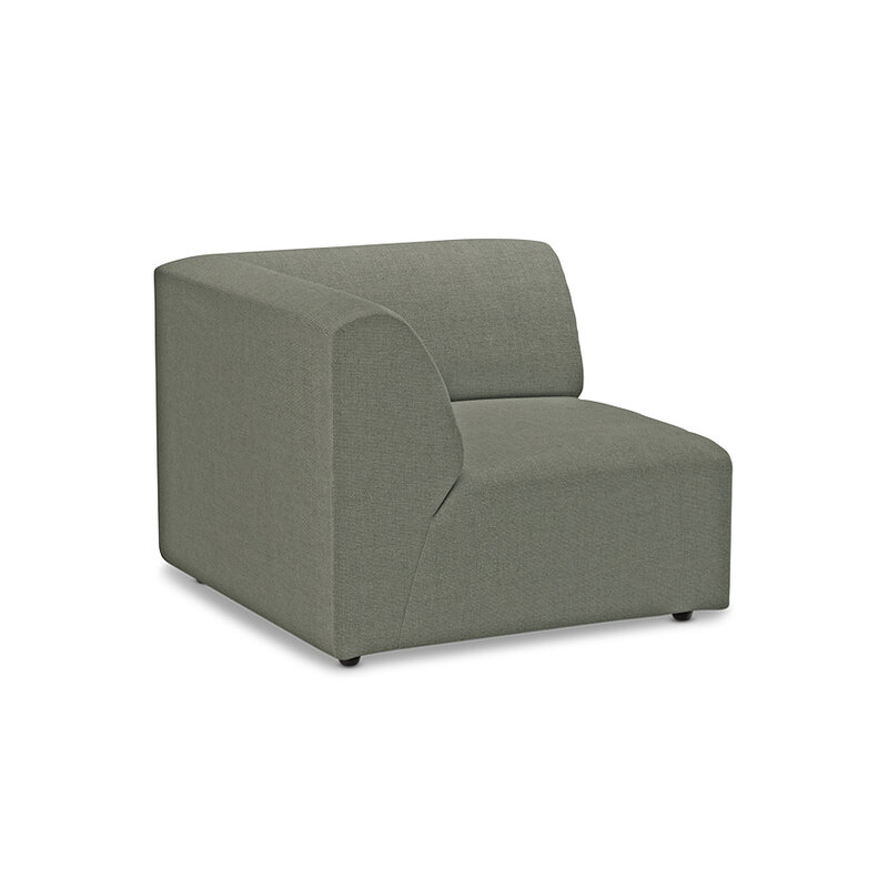 HKLIVING-collectie Jax bank: element links end, linnen, army green