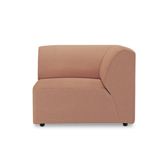 HKLIVING Jax bank: element rechts hoek, linnen, dusty rose