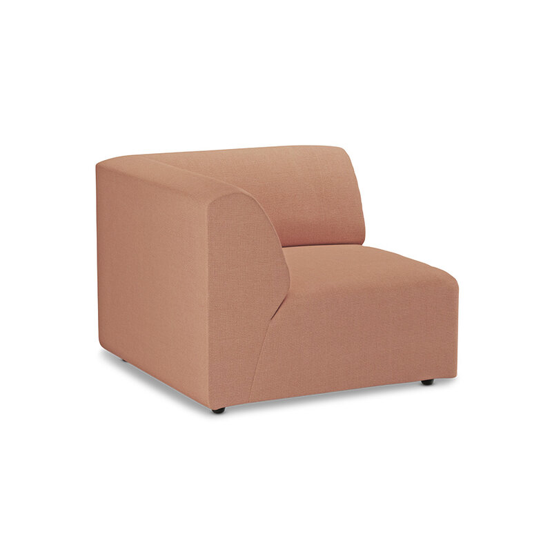 HKLIVING-collectie Jax bank: element links end, linnen, dusty rose