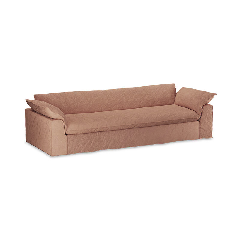 HKLIVING-collectie Nomad bank: 305cm, linnen, dusty rose