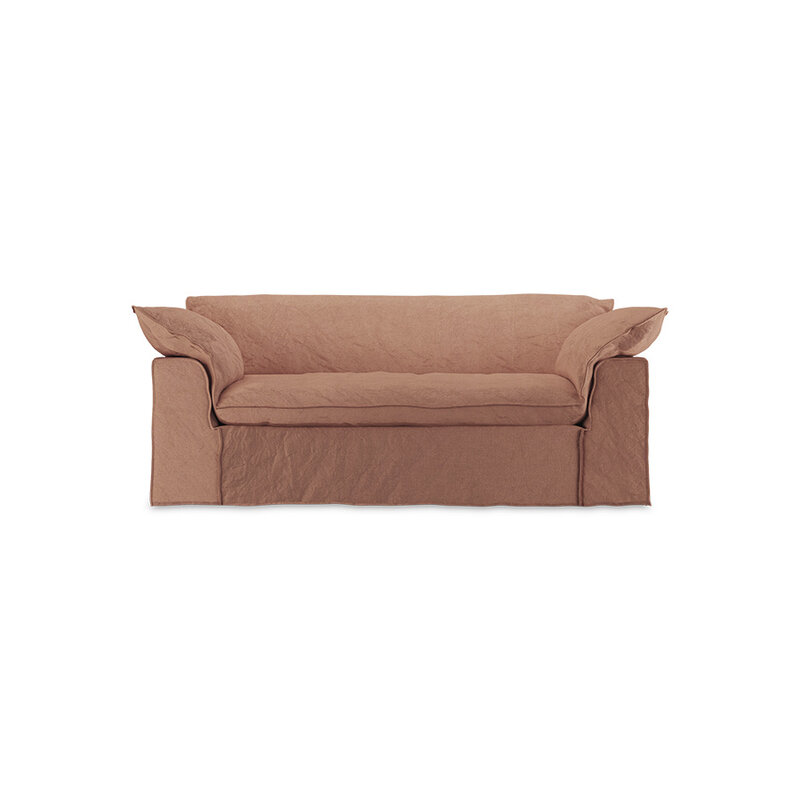 HKLIVING-collectie Nomad bank: 204cm, linnen, dusty rose