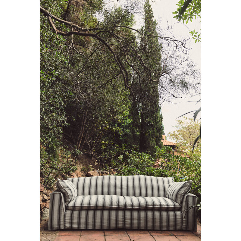 HKLIVING-collectie Nomad bank: 204cm, rocco, chalkstripe