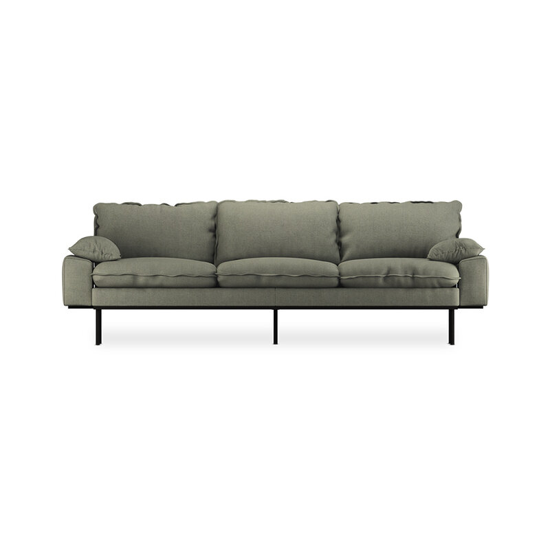 HKLIVING-collectie Retro sofa: 4-seats, linnen, army green
