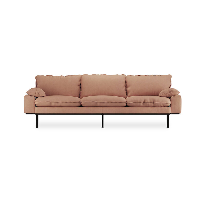 HKLIVING-collectie Retro sofa: 4-seats, linnen, dusty rose