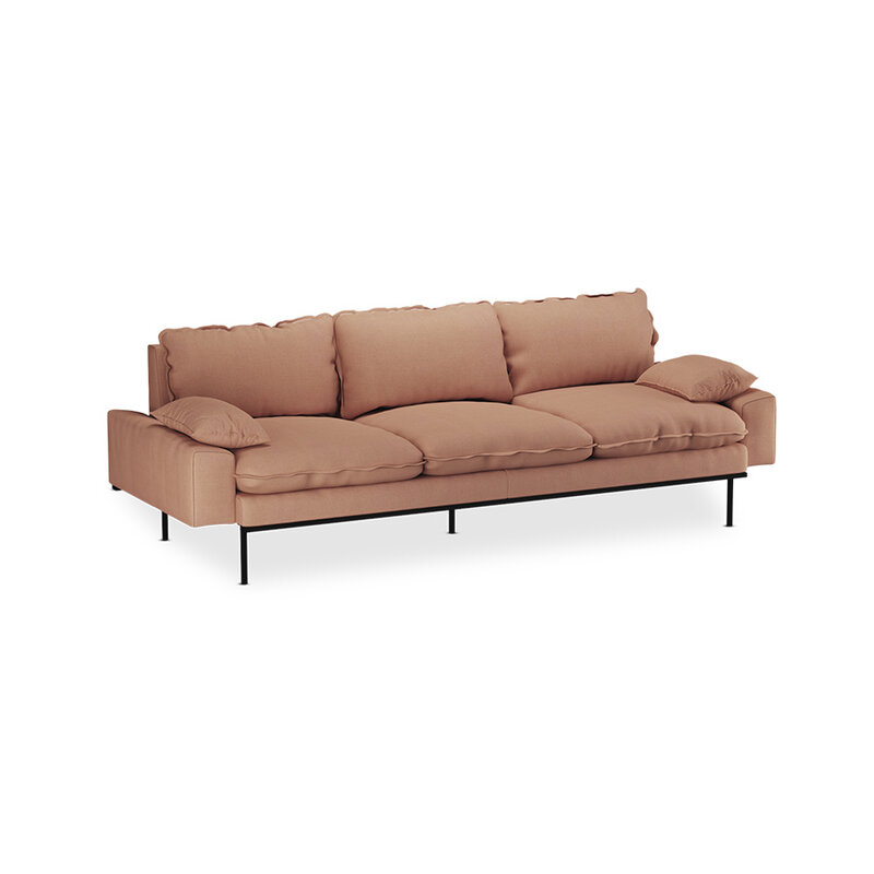 HKLIVING-collectie Retro sofa: 4-seats, linnen, dusty rose