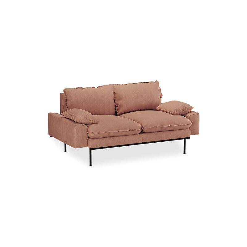 HKLIVING-collectie Retro sofa: 2-seats, linnen, dusty rose
