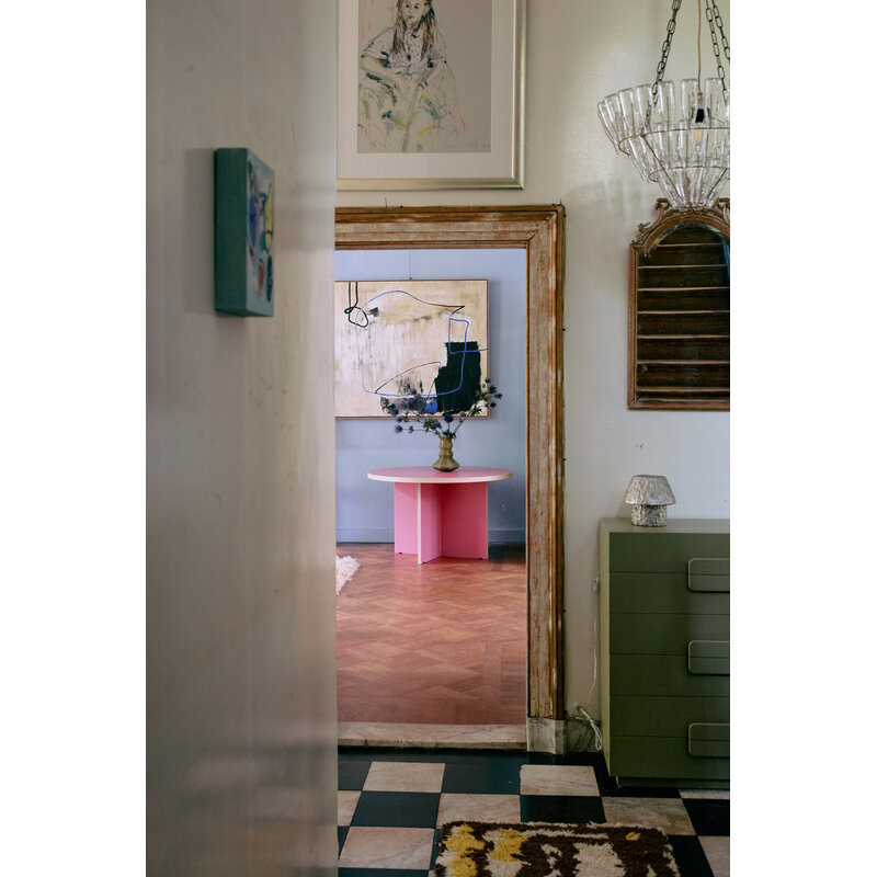 HKLIVING-collectie Eettafel raspberry round 130cm