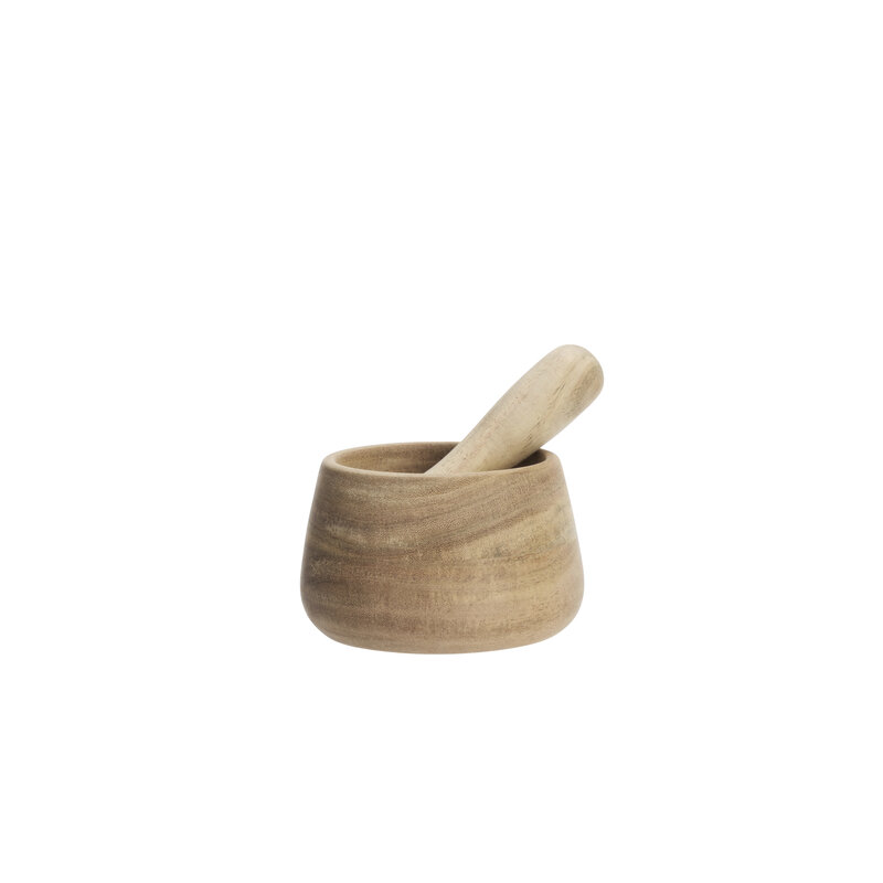 Madam Stoltz-collectie Houten vijzel set Naturel