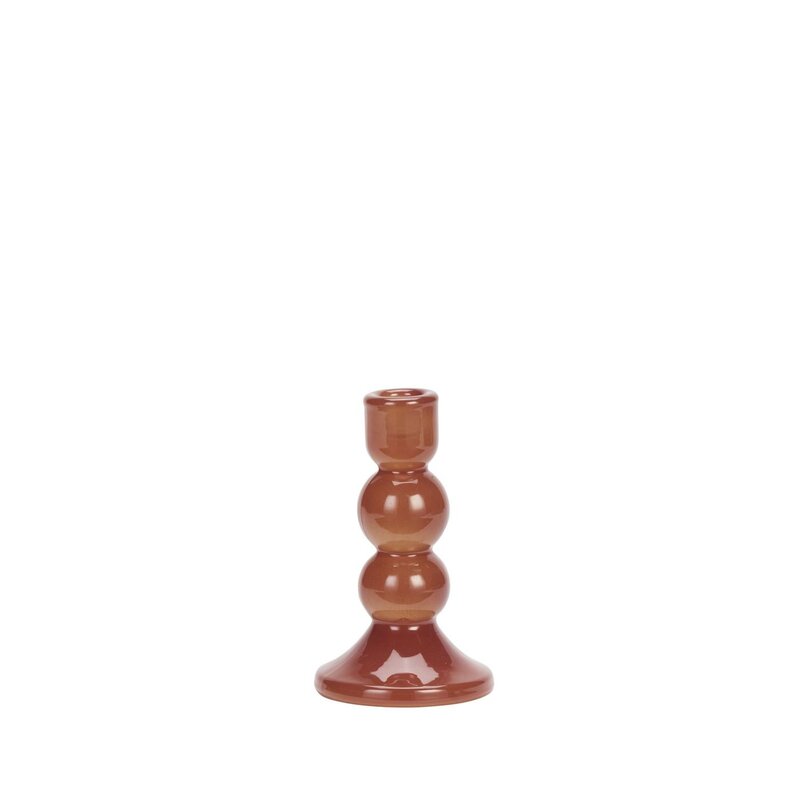 Madam Stoltz-collectie Glazen kandelaar Rood H 15 cm