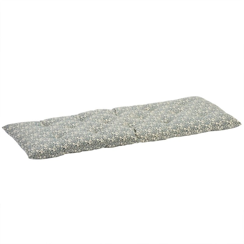 Madam Stoltz-collectie Katoenen matras met print Blauw, gebroken wit