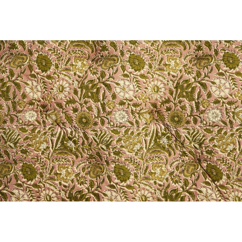 Madam Stoltz-collectie Katoenen matras met print Roze, olijfgroen, gebroken wit, kaki
