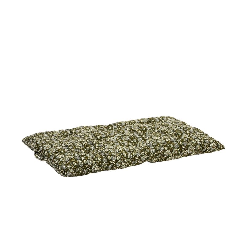 Madam Stoltz-collectie Katoenen matras met print Donkergroen, wit, olijfgroen, aloë