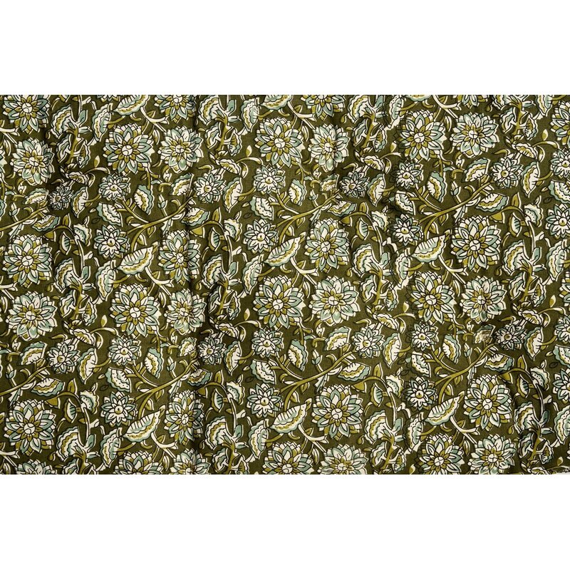 Madam Stoltz-collectie Katoenen matras met print Donkergroen, wit, olijfgroen, aloë