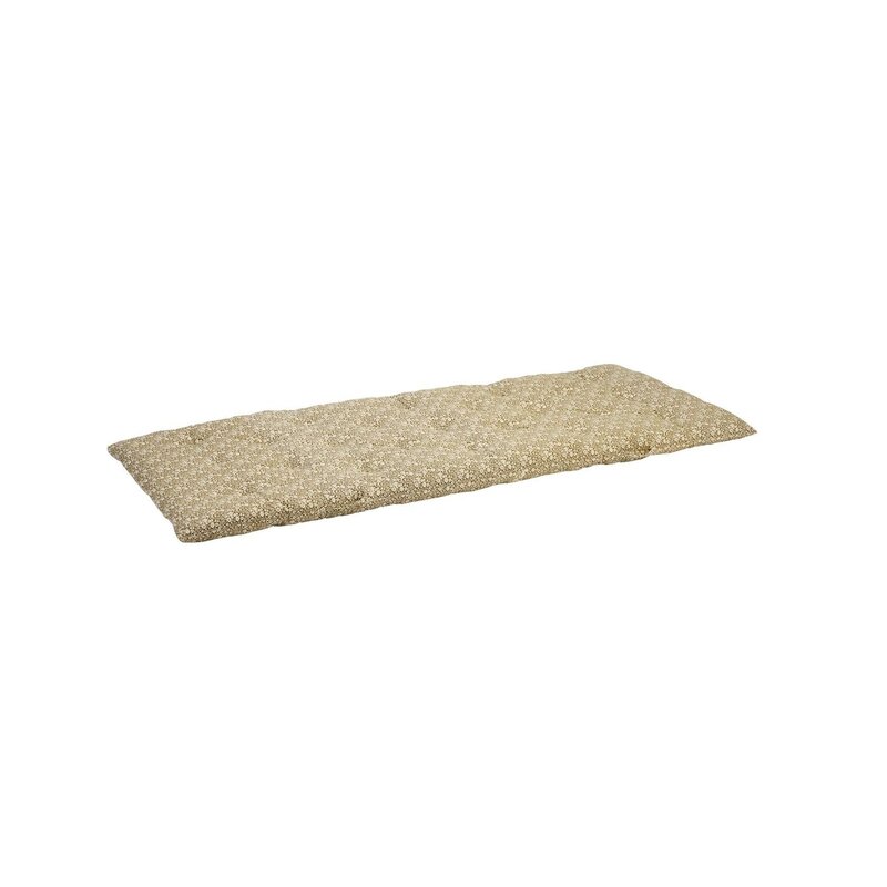 Madam Stoltz-collectie Katoenen bankmatras met print Karamel, gebroken wit