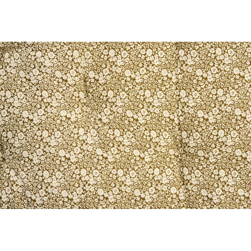 Madam Stoltz-collectie Katoenen bankmatras met print Karamel, gebroken wit