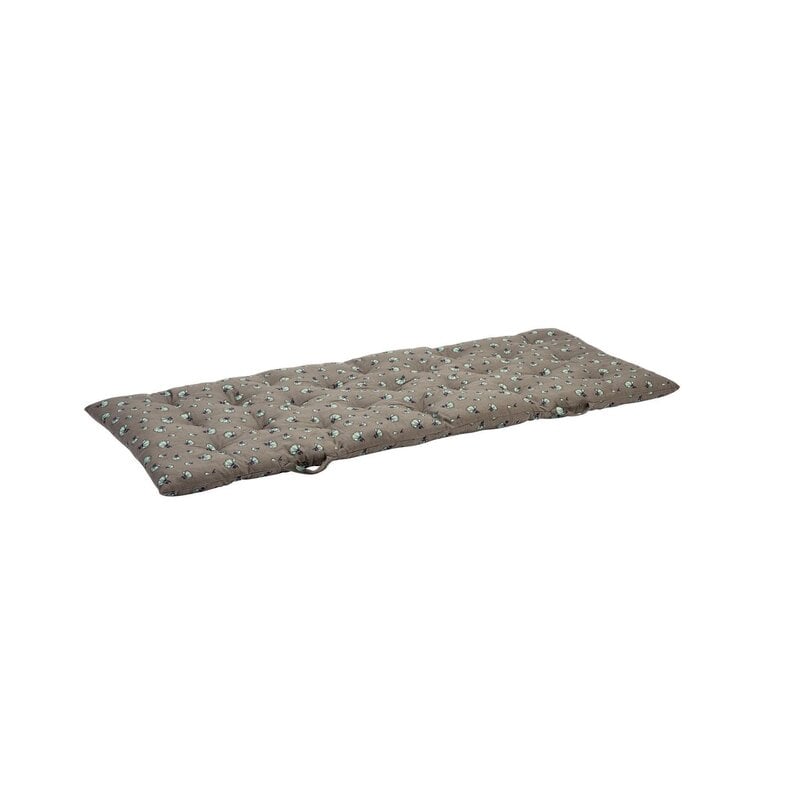 Madam Stoltz-collectie Katoenen bankmatras met print Grijs, kaki, turquoise, blauw