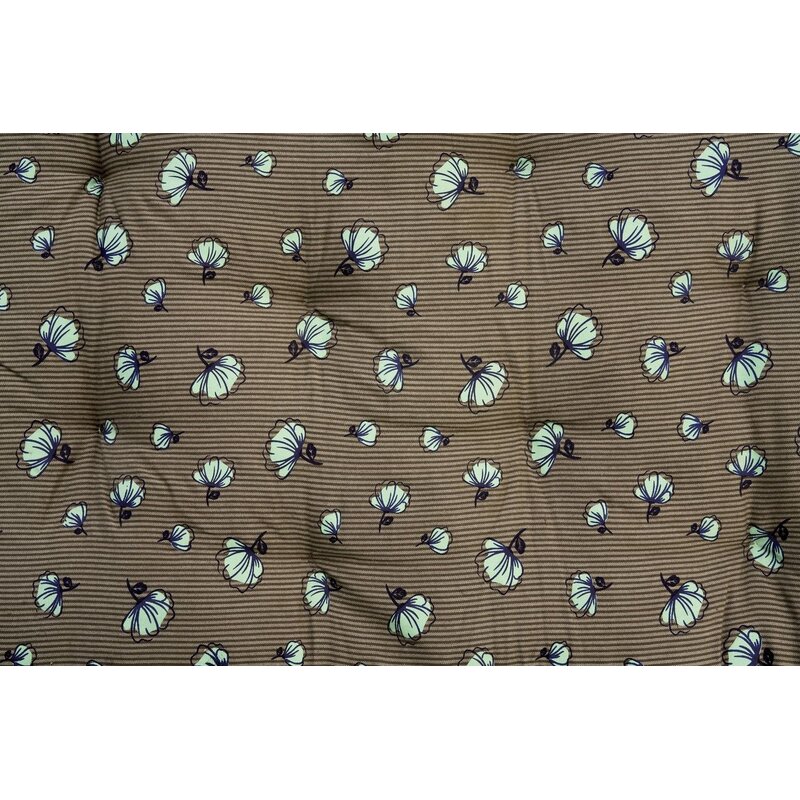 Madam Stoltz-collectie Katoenen bankmatras met print Grijs, kaki, turquoise, blauw