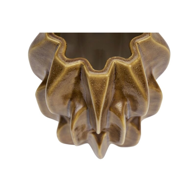 Madam Stoltz-collectie Aardewerk vaas Warm geel Ø 18 cm