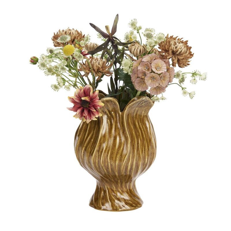 Madam Stoltz-collectie Aardewerk bloempot Warm geel Ø 23 cm
