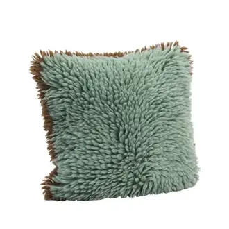 Madam Stoltz Wollen kussenhoes Turquoise, karamel