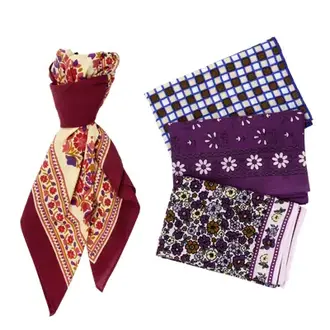 Madam Stoltz Geprinte katoenen sjaal Paars, robijnrood, blauw, multicolor