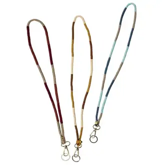 Madam Stoltz Handgemaakte katoenen sleutelhanger lang Multicolor